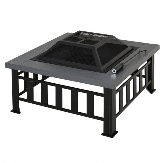 Outsunny Brasero Exterior para Terraza Negro
