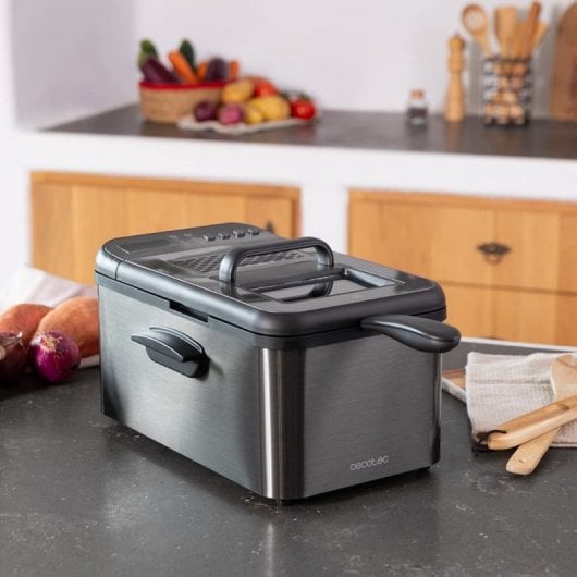 Friteuse Cecotec Cleanfry Luxury 3000 Dark 3,2L 2400W Acier inoxydable foncé