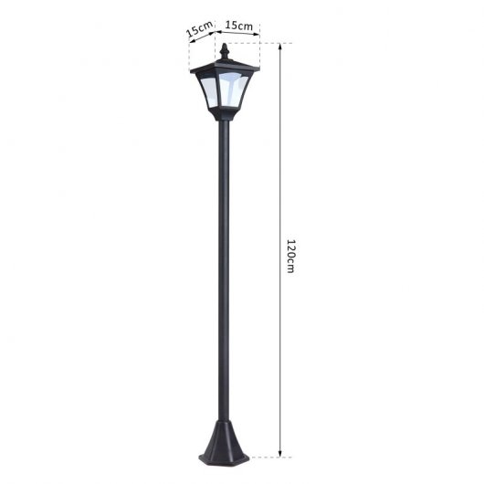 Outsunny Farol Solar de Jardín IP44 con Luces Inteligentes LED Exteriores