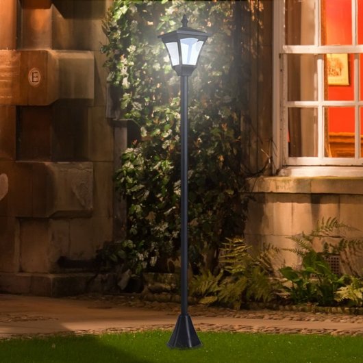Outsunny Farol Solar de Jardín IP44 con Luces Inteligentes LED Exteriores