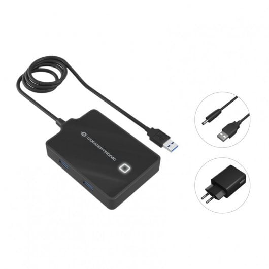 Conceptronic HUBBIES11BP laptop-dockingstation & portreplikator USB 3.2 Gen 1 (3.1 Gen 1) Type-A Schwarz