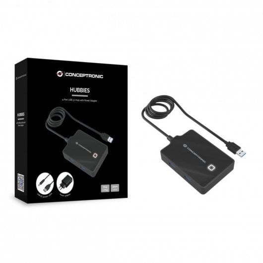 Conceptronic HUBBIES11BP laptop-dockingstation & portreplikator USB 3.2 Gen 1 (3.1 Gen 1) Type-A Schwarz