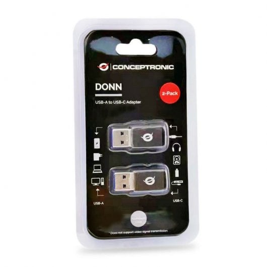 Conceptronic DONN Pack 2 Adaptadores OTG USB-A 3.0 Macho a USB-C Hembra