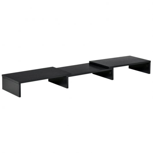 Vinsetto Soporte Elevador Ajustable para 2 Monitores 80-117 x 23.5 x 10 cm Madera Negro