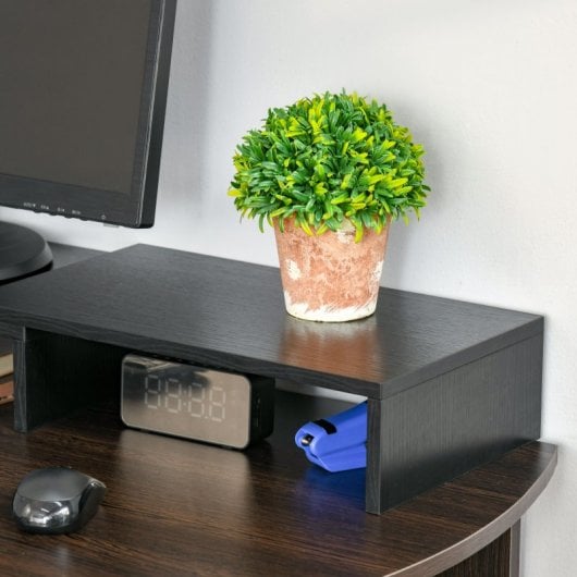 Vinsetto Soporte Elevador Ajustable para 2 Monitores 80-117 x 23.5 x 10 cm Madera Negro