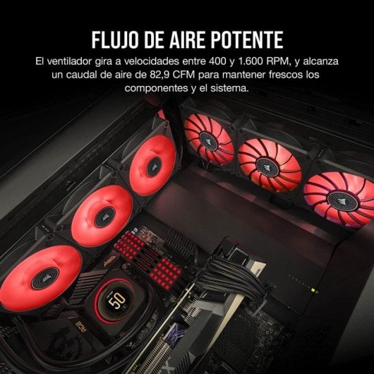 Corsair ML140 LED ELITE Premium Ventilador PWM de Levitación Magnética 140mm Rojo