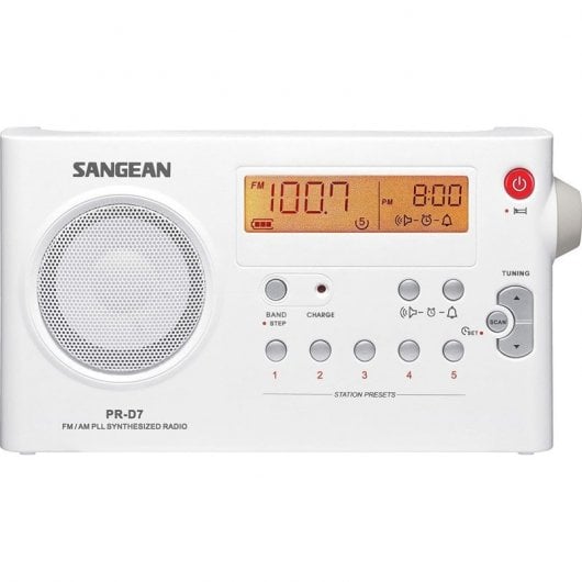 Sangean PR-D7 Rádio Digital Portátil Branco