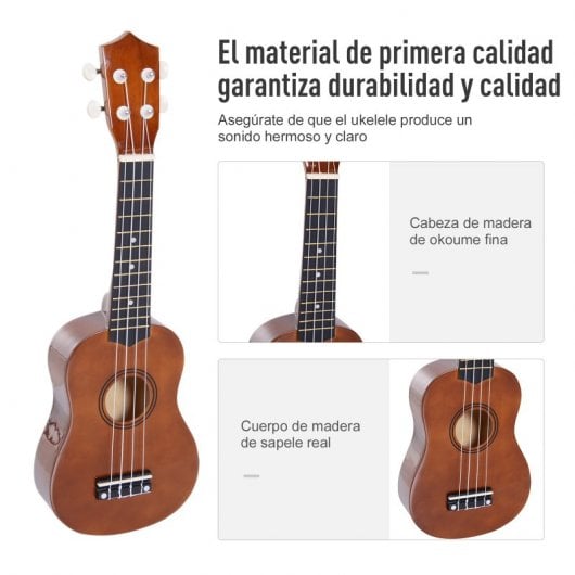 Homcom Ukelele Soprano de Iniciación 21"