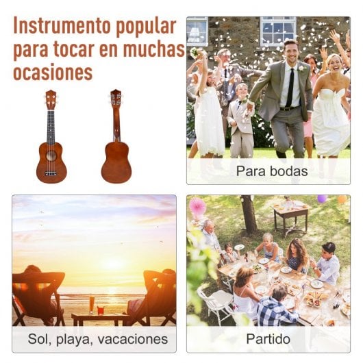 Homcom Ukelele Soprano de Iniciación 21"