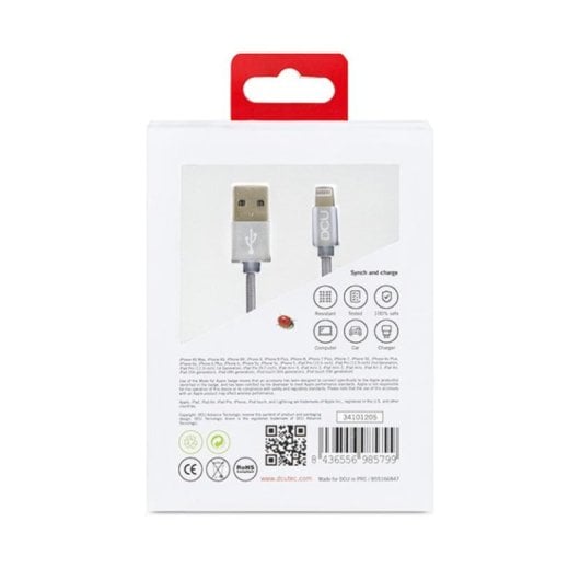 DCU Tecnologic Cabo USB 2.0 para Lightning 1 m Cinzento