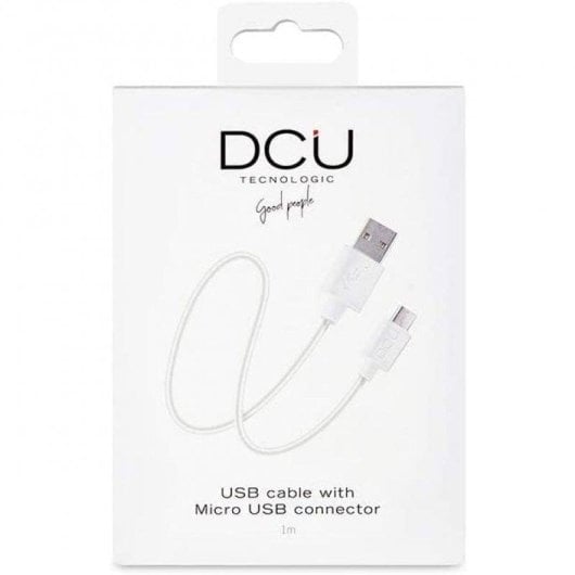 Câble USB DCU Tecnologic 30401225 USB 2.0 vers MicroUSB 1m Blanc