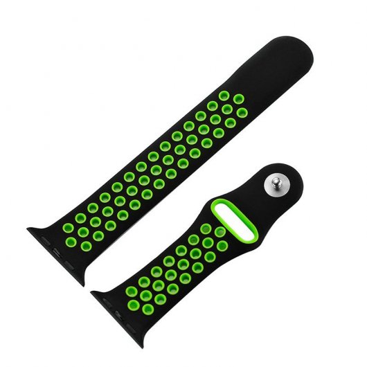 Cool Correa Sport Negro/Verde para Apple Watch 42/44mm Series 1/2/3/4/5/6/7/SE