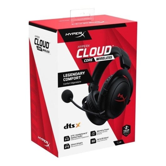 Auriculares HyperX Cloud Core Wireless Inalámbricos USB Cancelamento de Ruído Gaming DTS Headphone:X Preto