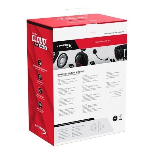 Auriculares HyperX Cloud Core Wireless Inalámbricos USB Cancelamento de Ruído Gaming DTS Headphone:X Preto