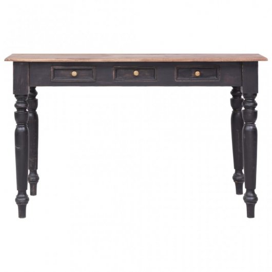vidaXL Escritorio con 3 Cajones Madera Maciza de Caoba 117x57x75 cm