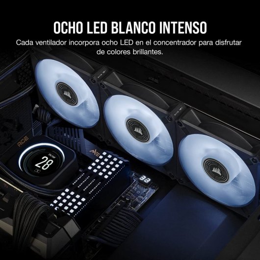 Corsair ML140 LED ELITE Premium 140-mm-PWM-Lüfter mit Magnetschwebetechnik, weiß