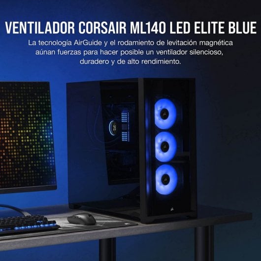 Corsair ML140 LED ELITE Premium Ventilador PWM de Levitación Magnética 140mm Azul