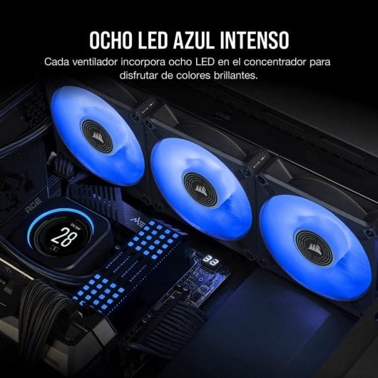 Corsair ML140 LED ELITE Premium Ventilador PWM de Levitación Magnética 140mm Azul