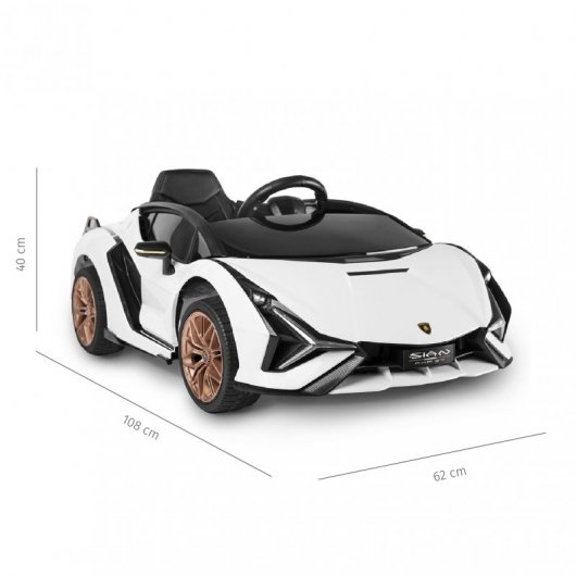Playkin Coche Eléctrico Lamborghini Sian 12V Blanco