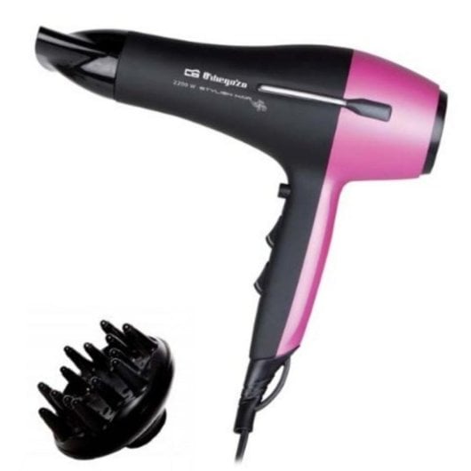 Sèche-cheveux avec Diffuseur Orbegozo SE 2320 2200W 3 Températures 2 Vitesses avec Accessoires Noir Rose