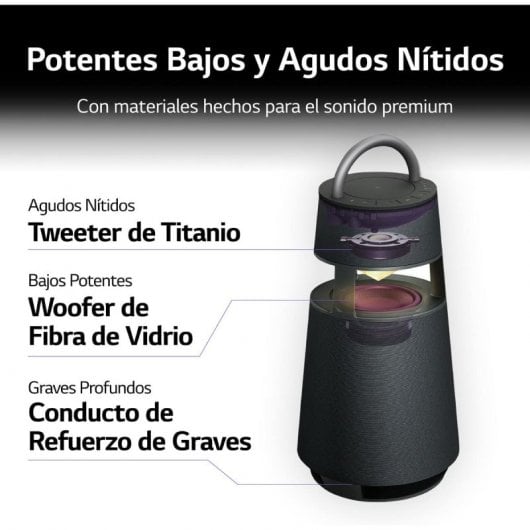 LG XBOOM 360 RP4 Coluna Bluetooth 120W Bordô