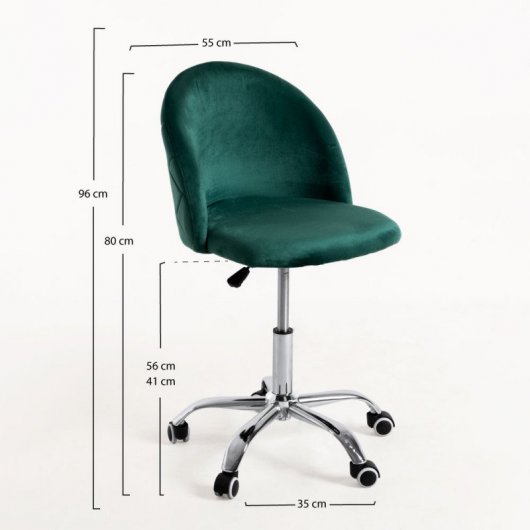 Regalos Miguel Vint Silla de Oficina Terciopelo Verde