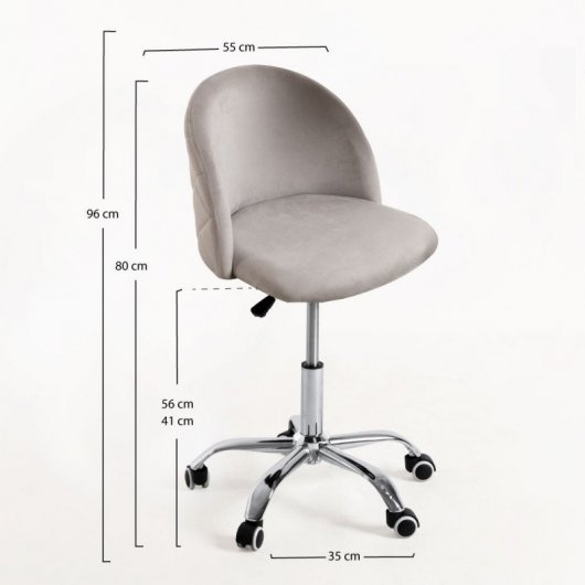 Regalos Miguel Vint Silla de Oficina Terciopelo Gris