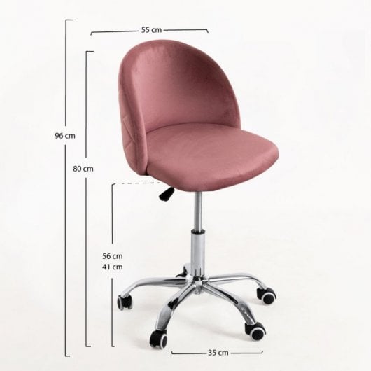 Regalos Miguel Vint Silla de Oficina Terciopelo Rosa