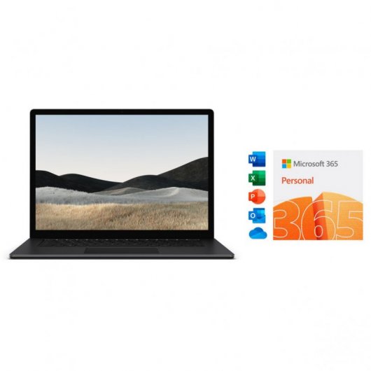 Microsoft Surface Laptop 4 Negro AMD Ryzen 7 4980U/8GB/512 GB SSD/15" Táctil+Microsoft 365 Personal 12 Meses