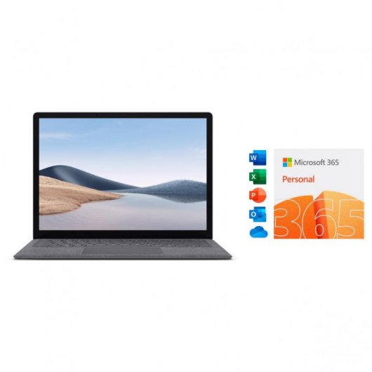 Microsoft Surface Laptop 4 Platino Intel Core i5-1145G7/8GB/512 GB SSD/13.5" Táctil+Microsoft 365 Personal 12 Meses
