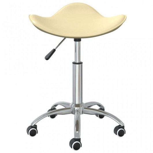 VidaXL Silla de Oficina Cuero Sintético Crema