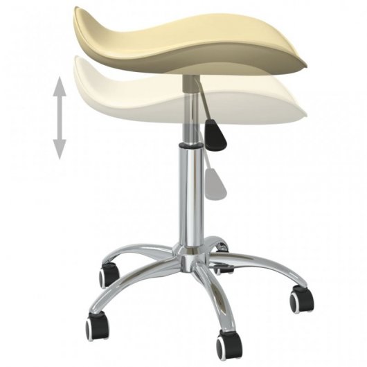 VidaXL Silla de Oficina Cuero Sintético Crema