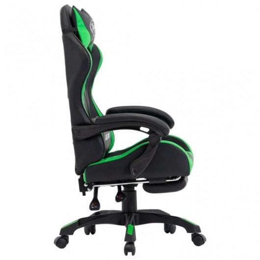 VidaXL Chaise de Gaming avec Repose-Pieds Cuir Synthétique Vert/Noir