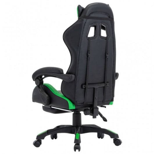 VidaXL Chaise de Gaming avec Repose-Pieds Cuir Synthétique Vert/Noir