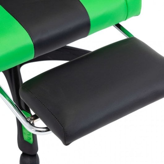 VidaXL Chaise de Gaming avec Repose-Pieds Cuir Synthétique Vert/Noir