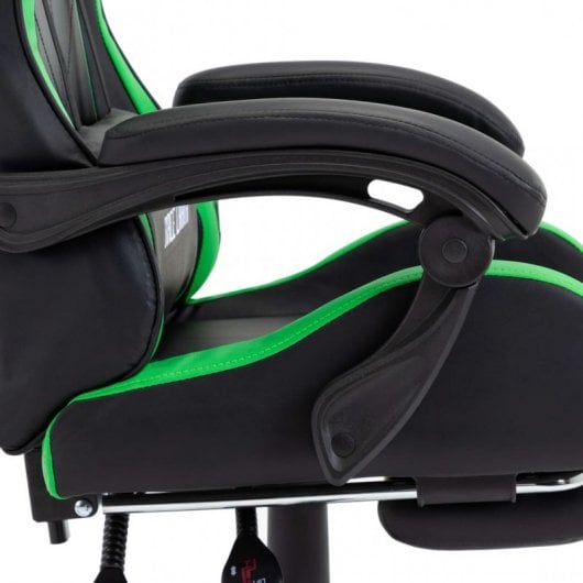 VidaXL Chaise de Gaming avec Repose-Pieds Cuir Synthétique Vert/Noir