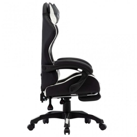 VidaXL Chaise de Gaming avec Repose-Pieds Cuir Synthétique Blanc/Noir