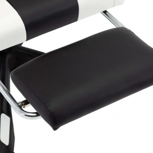VidaXL Chaise de Gaming avec Repose-Pieds Cuir Synthétique Blanc/Noir