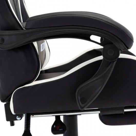 VidaXL Chaise de Gaming avec Repose-Pieds Cuir Synthétique Blanc/Noir