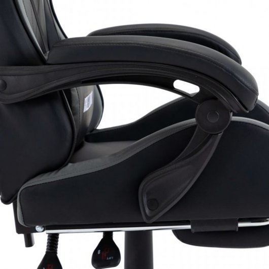 VidaXL Chaise de Gaming avec Repose-Pieds Cuir Synthétique Gris/Noir