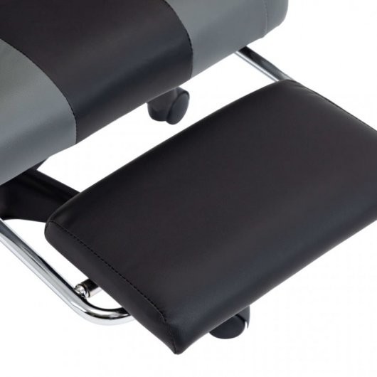 VidaXL Chaise de Gaming avec Repose-Pieds Cuir Synthétique Gris/Noir