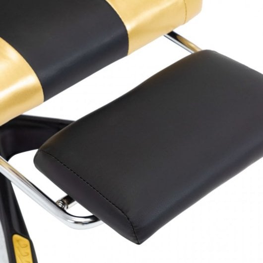 VidaXL Silla Gaming con Reposapiés Cuero Sintético Dorado/Negro