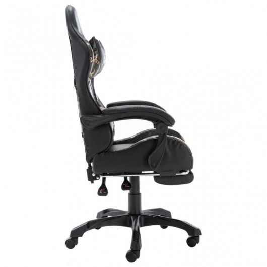 VidaXL Cadeira Gaming com Apoio para Pés Couro Sintético Camuflado