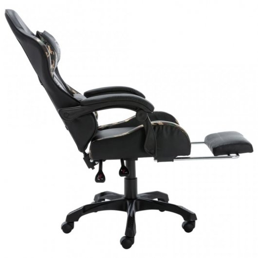VidaXL Cadeira Gaming com Apoio para Pés Couro Sintético Camuflado