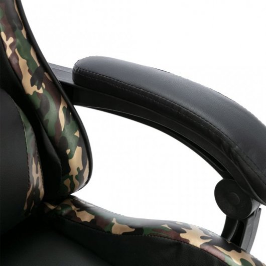 VidaXL Cadeira Gaming com Apoio para Pés Couro Sintético Camuflado