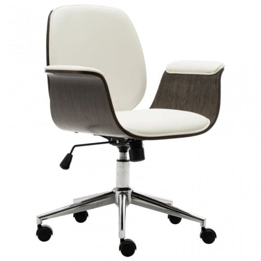 VidaXL Silla de Oficina Madera Curvada Blanca