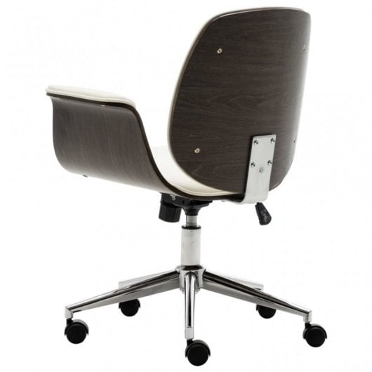 VidaXL Silla de Oficina Madera Curvada Blanca