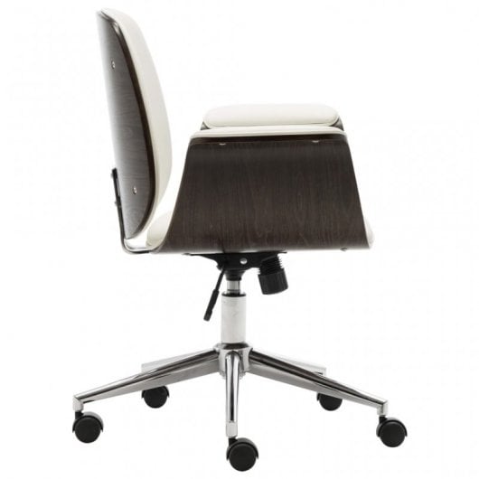 VidaXL Silla de Oficina Madera Curvada Blanca