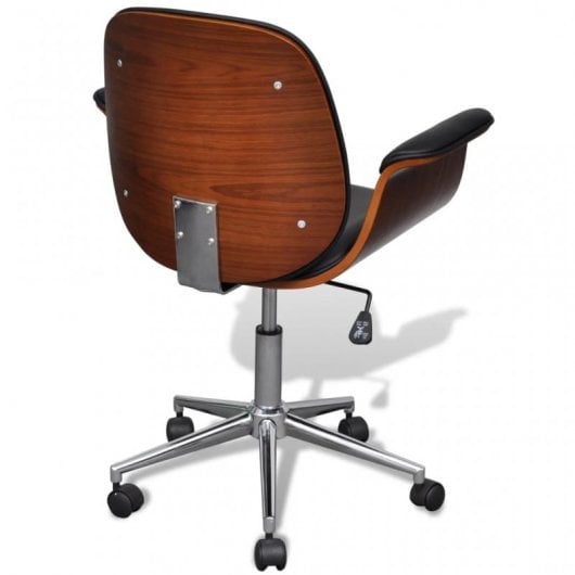 VidaXL Chaise de bureau pivotante en bois courbé noir