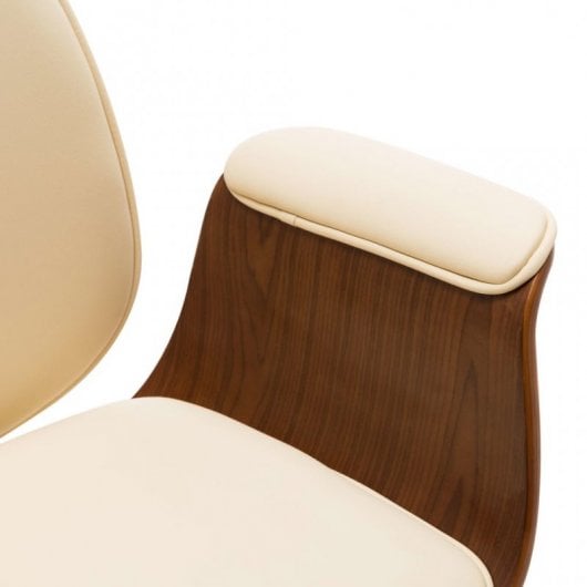 VidaXL Silla de Oficina Madera Curvada Crema